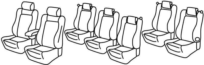 Set coprisedili Superior - Grigio/Nero - su misura per Volkswagen Sharan (10/10>07/20) Comfortline / Highline