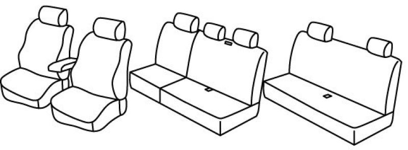 Set coprisedili Superior - Beige - su misura per Volkswagen Caddy Maxi Life (09/07>08/15) Fino al 09/2010