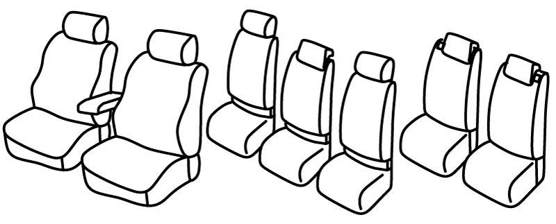 Set coprisedili Superior - Nero/Rosso - su misura per Volkswagen Touran (05/03>07/10) Fino al 10/2006, Trendline