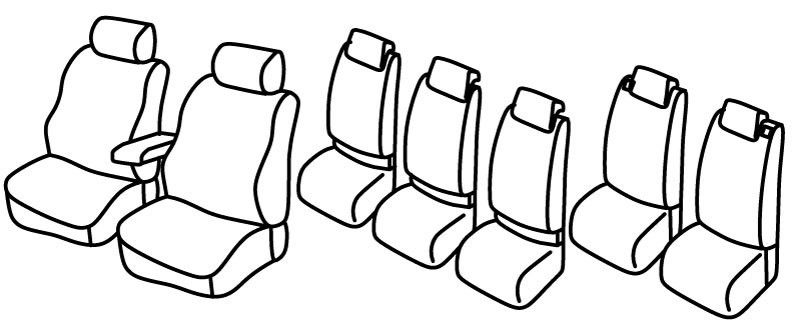Set coprisedili Superior - Nero/Blu - su misura per Volkswagen Touran (08/10>08/15) Comfortline