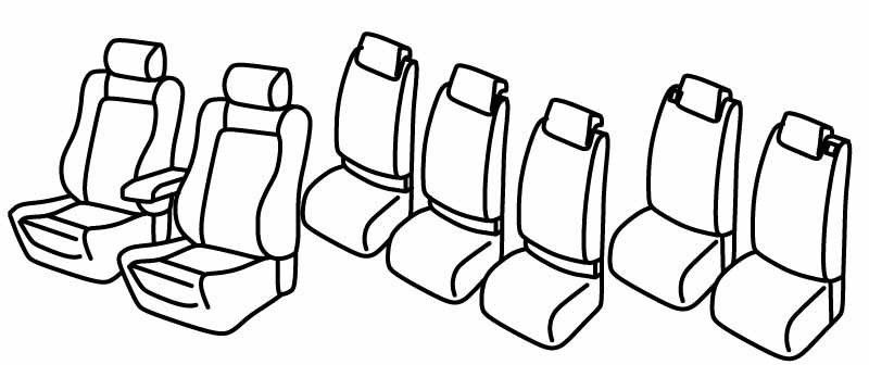 Set coprisedili Superior - Nero/Blu - su misura per Volkswagen Touran (08/10>08/15) Highline