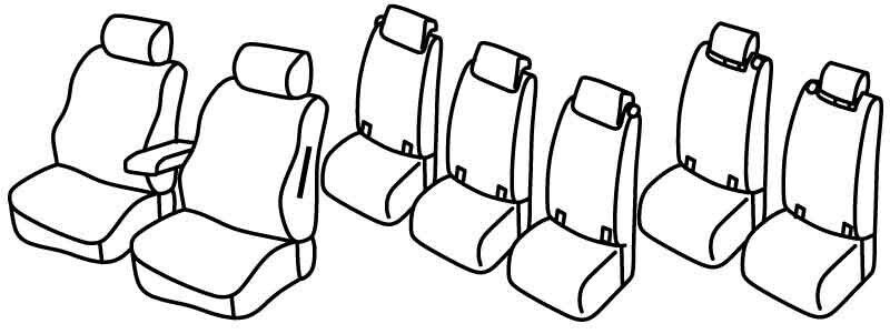 Set coprisedili Superior - Nero/Grigio - su misura per Volkswagen Touran (09/15>) Trendline