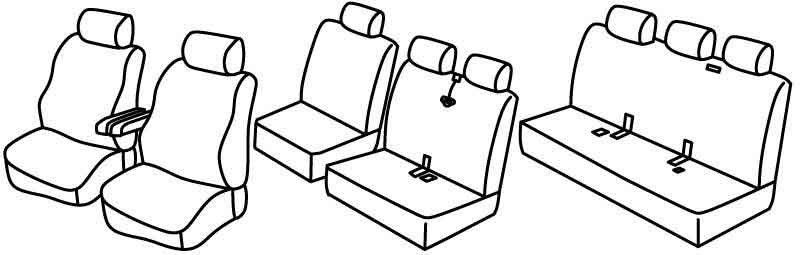 Set coprisedili Superior - Grigio/Nero - su misura per Volkswagen Multivan T5 (04/03>03/15) Dal 2013