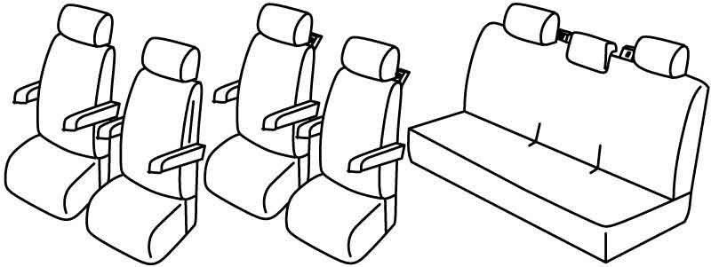 Set coprisedili Superior - Nero/Grigio - su misura per Volkswagen Multivan T5 (04/03>03/15)  - Volkswagen Multivan T6 (08/15>12/19)  - Volkswagen Multivan T6.1 (01/20>)